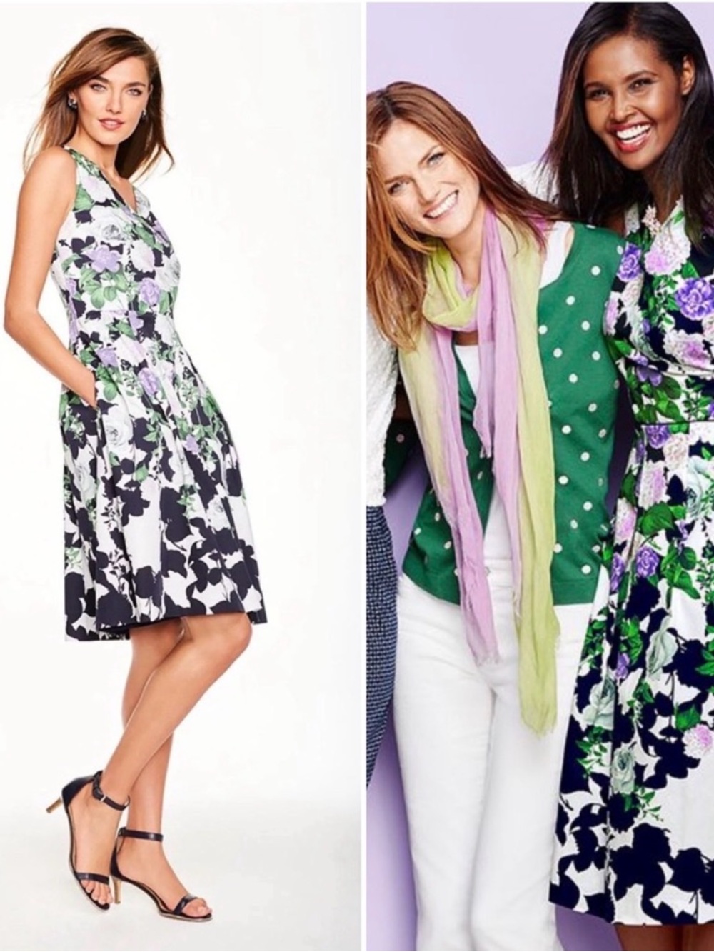 Talbots Woman for O the Oprah Magazine hydrangea cotton blend sundress size 2